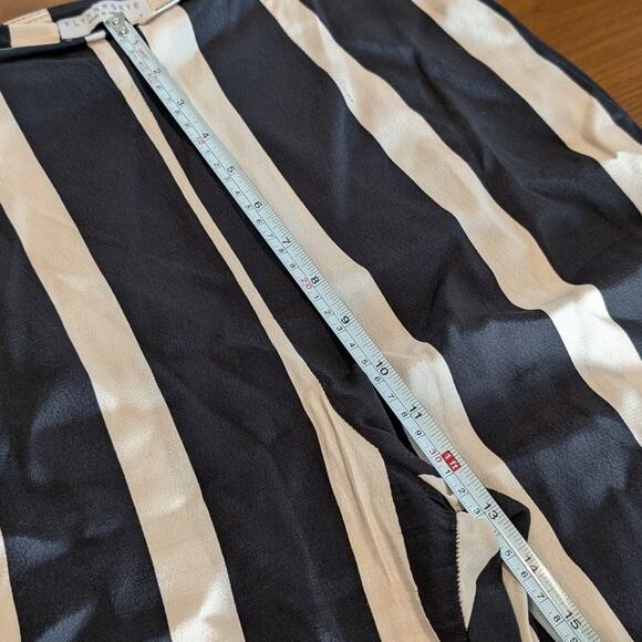 Flynn Skye Black/Cream Striped High Waist Cropped/Ankle Wide Leg Pants, size M - Picture 6 of 8